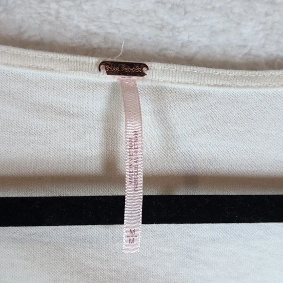 411-Free People Cream Tie-Front Puff Sleeve Crop Top - Picture 2 of 6